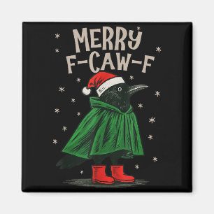 Fröhliche F-caw-f Lustige Weihnachten Schwarze Krä Magnet