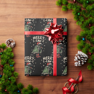 Fröhliche F-Caw-F Weihnachten Lustiger Krähe Frohe Geschenkpapier