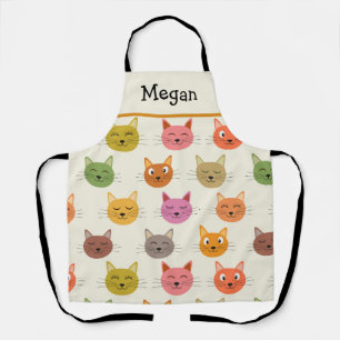 Fröhliche Farbige kawaii Cartoon-Katzen personalis Schürze
