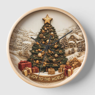 Fröhliche Feier des Weihnachtsbaums! Uhr