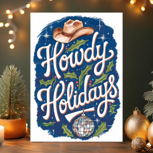 Fröhliche Feiertage Cowboy Disco-Kugel Weihnachten