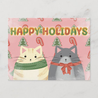 Fröhliche Feiertage Katzen Postkarte