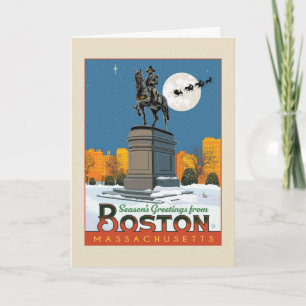 Fröhliche Festtage von Boston Common! Karte