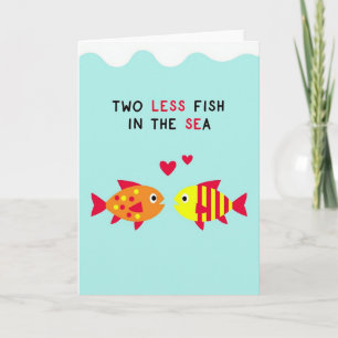 Fröhliche Fisch-Romantik-Karte Karte