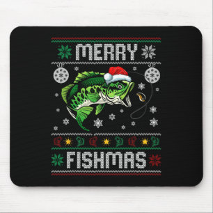 Fröhliche Fisch-Weihnacht Spaß Fisch Angeln Fische Mousepad