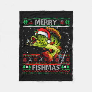 Fröhliche Fisch-Weihnachten B Fisch Angel Weihnach Fleecedecke