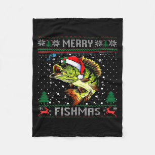 Fröhliche Fisch-Weihnachten B Fisch Angel Weihnach Fleecedecke