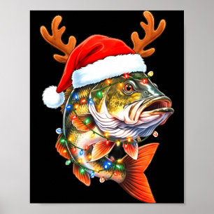 Fröhliche Fisch-Weihnachten Lustige B Angeln Weihn Poster
