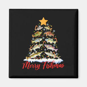Fröhliche Fisch-Weihnachten Lustige Weihnachtsbaum Magnet