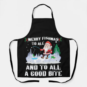 Fröhliche Fisch-Weihnachten Lustiger Fisch Angler  Schürze