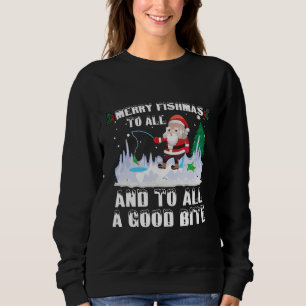 Fröhliche Fisch-Weihnachten Lustiger Fisch Angler Sweatshirt