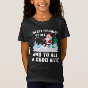 Fröhliche Fisch-Weihnachten Lustiger Fisch Angler  T-Shirt