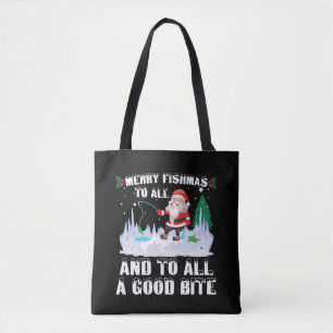 Fröhliche Fisch-Weihnachten Lustiger Fisch Angler  Tasche