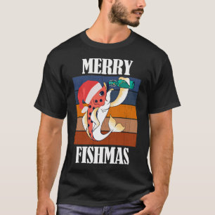 Fröhliche Fisch-Weihnachten Lustiger Fischer Weihn T-Shirt