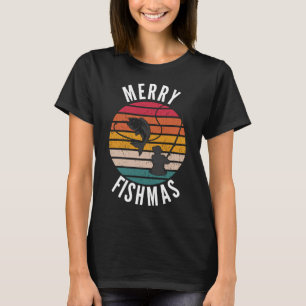 Fröhliche Fisch-Weihnachten Lustiger Fischer Weihn T-Shirt
