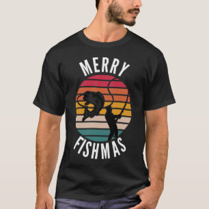 Fröhliche Fisch-Weihnachten Lustiger Fischer Weihn T-Shirt