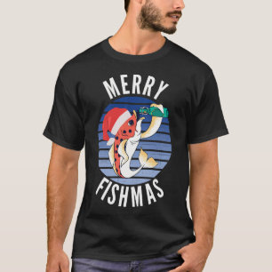 Fröhliche Fisch-Weihnachten Lustiger Fischer Weihn T-Shirt