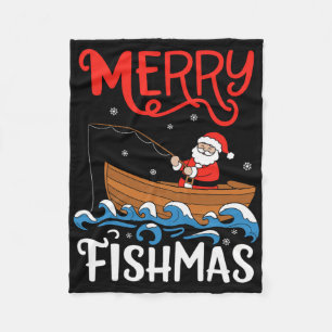 Fröhliche Fisch-Weihnachten Lustiger Weihnachten S Fleecedecke