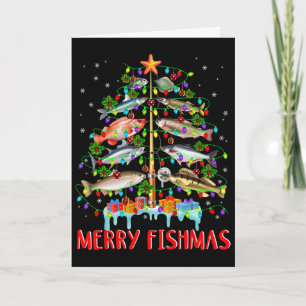 Fröhliche Fisch-Weihnachten Lustiger Weihnachtsbau Karte