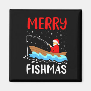 Fröhliche Fisch-Weihnachten Lustiges Weihnachten S Magnet