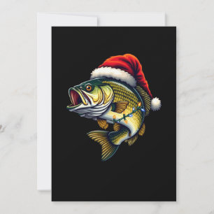 Fröhliche Fisch-Weihnachten Santa Angler Lustiger Einladung