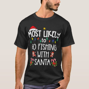 Fröhliche Fisch-Weihnachten Santa Angler Lustiger T-Shirt