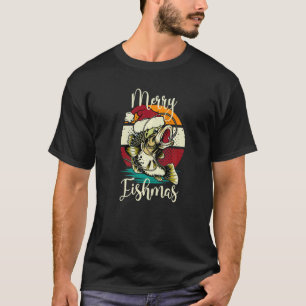 Fröhliche Fisch-Weihnachten Xmas-Barsch-Angeln We T-Shirt