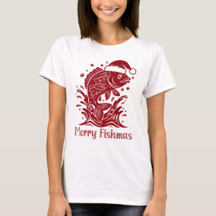 Fröhliche Fischmas, Weihnachtsangeln T-Shirt