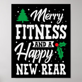 Fröhliche Fitness glücklich Neues Rück Workout Wei Poster