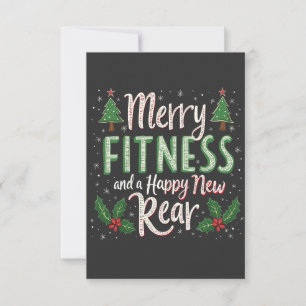 Fröhliche Fitness und glückliche neue rückwärtige  Dankeskarte