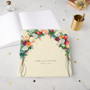 Fröhliche Florale Bogen-Wasserfarben-Illustration Gästebuch
