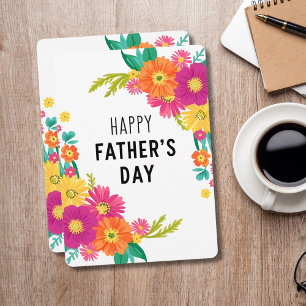 Fröhliche florale Corner Happy Father's Day Card Feiertagskarte