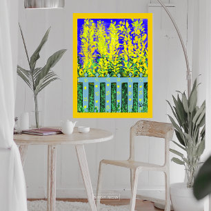 Fröhliche Flucht aus dem Garten: Ein Tanz gelber B Poster