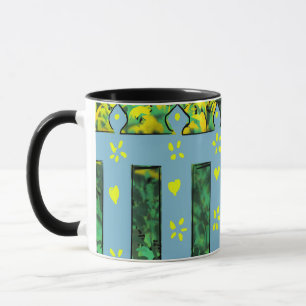 Fröhliche Flucht aus dem Garten: Ein Tanz gelber B Tasse