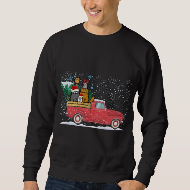 Fröhliche Fluffmas mit Red Truck Fluff Weihnachtsk Sweatshirt (Vorderseite)