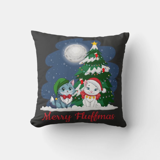 Fröhliche Fluffmas Niedliche Weihnachten Kissen (Vorderseite)