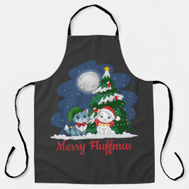 Fröhliche Fluffmas Niedliche Weihnachten Schürze