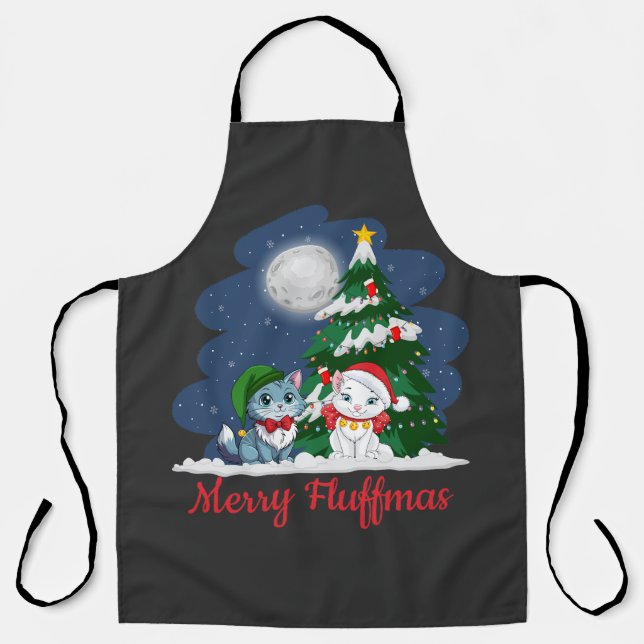 Fröhliche Fluffmas Niedliche Weihnachten Schürze (Vorderseite)