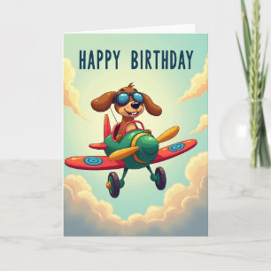 Fröhliche Flug Hund Karte