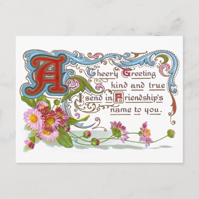 Fröhliche Freundschaft Postkarte (Vorderseite)