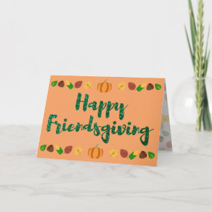 Fröhliche Friendsgiving Thanksgiving-Feiertagskart Karte