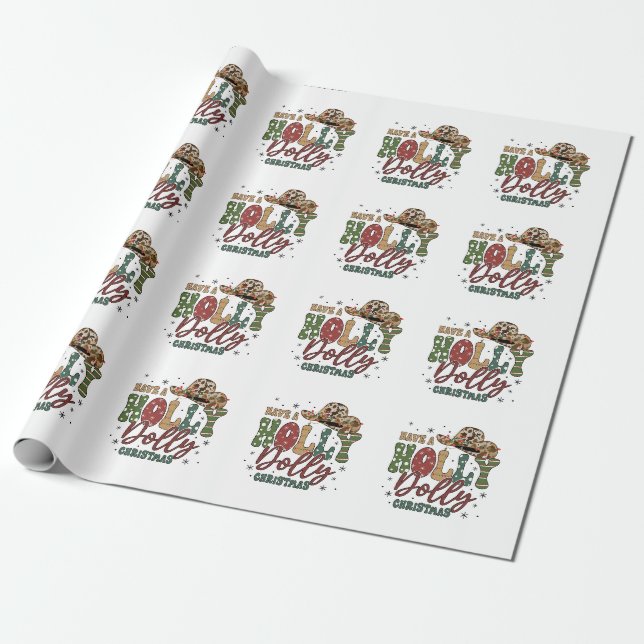 Fröhliche frohe Weihnachten Geschenkpapier (Ungerollt)