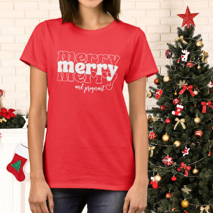 Fröhliche Fröhliche und schwangere weiße Weihnacht T-Shirt
