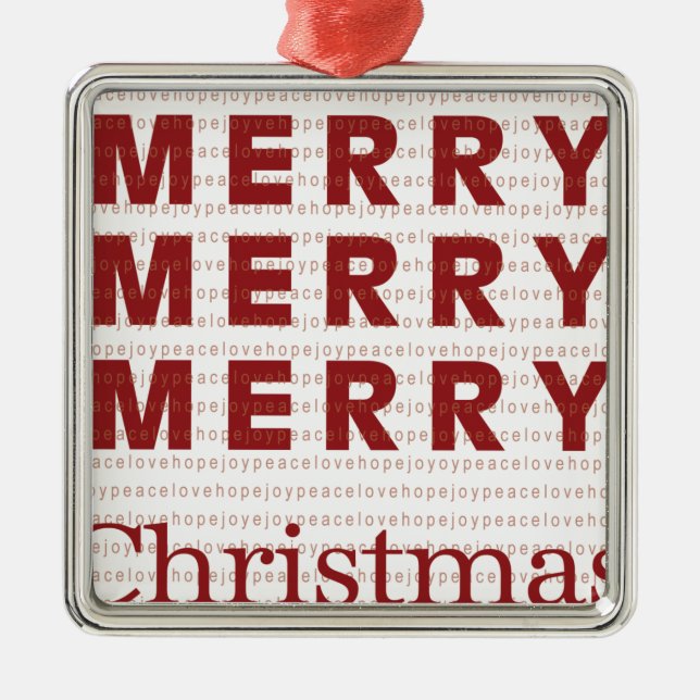 Fröhliche, fröhliche Weihnachten Ornament Aus Metall (Vorne)