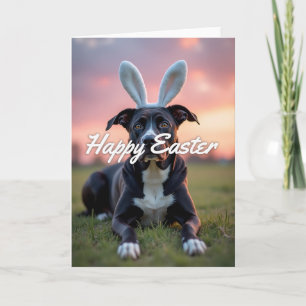 Fröhliche Frühlings-Hunde-Postkarte Karte