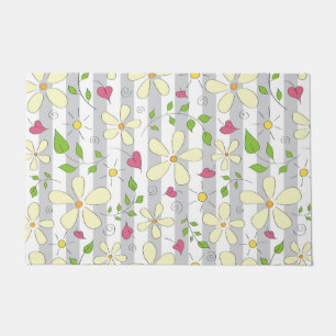 Fröhliche Frühlings-Kamille Gänseblümchen Blumen f Fußmatte