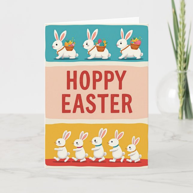 Fröhliche Frühlings-Tierparty-Karte Karte (Vorderseite)