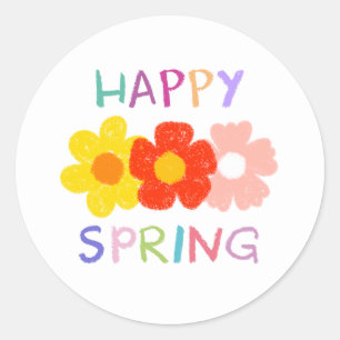 Fröhliche Frühlingsstimmung in der Blume Runder Aufkleber