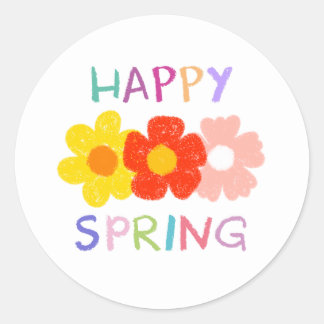 Fröhliche Frühlingsstimmung in der Blume Runder Aufkleber