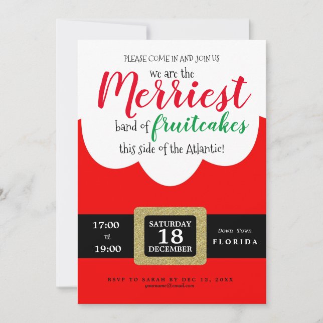 Fröhliche fruitcakes lustiges Weihnachtsfest Party Einladung (Vorderseite)